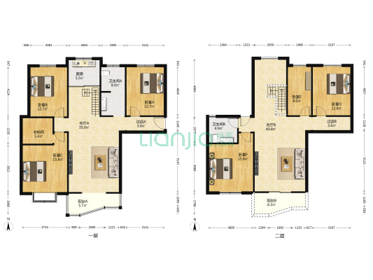 宏亚花园一期 6室2厅2卫 222平方