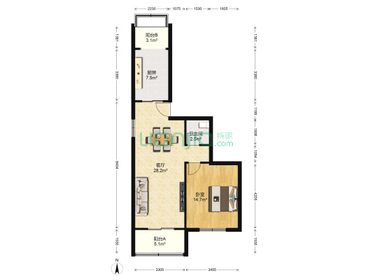 东阁 1室1厅1卫 74平方