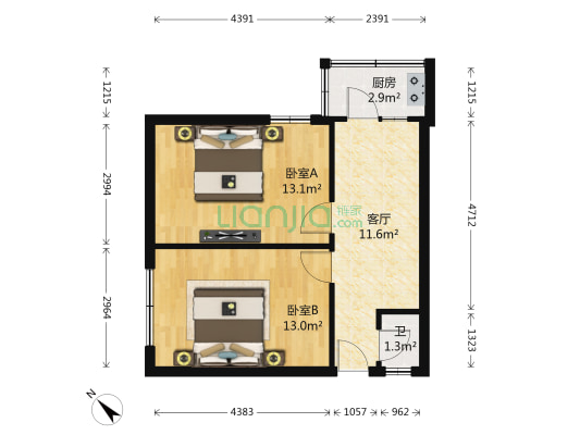 益寿里 2室1厅1卫 59平方