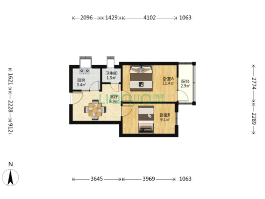 土城小区 2室1厅1卫 47平方