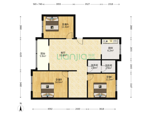 盛世茗居 3室1厅2卫 236平方