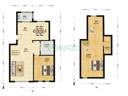 開世嘉年三期 3室2厅1卫 85平方