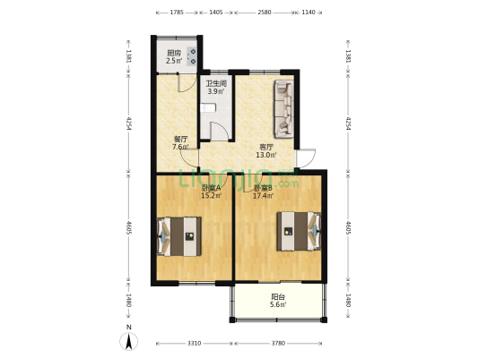 市运公司家属院 2室2厅1卫 81平方