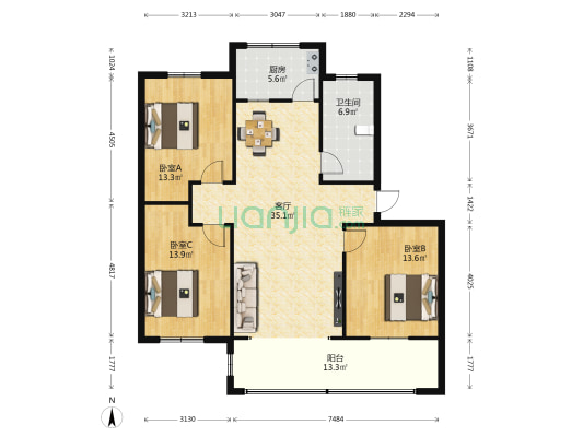 驿通轿车维修站家属院 3室1厅1卫 115平方