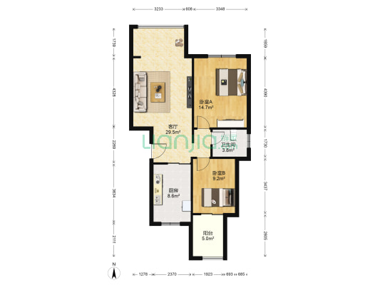 正商蓝海港湾 2室1厅1卫 82平方