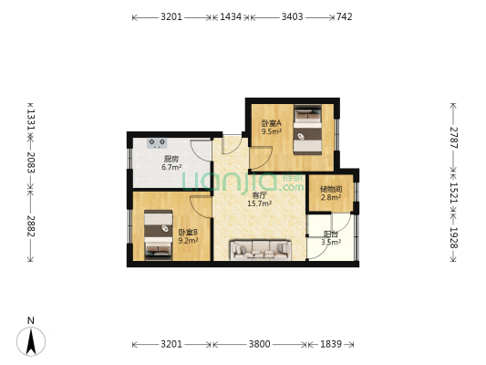 狮峰路 2室1厅0卫 58平方