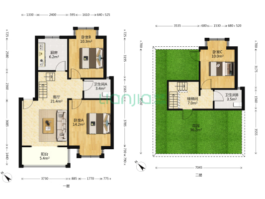 蜀风庭院 3室1厅2卫 98平方