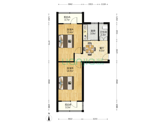 档案馆旁边家属院 2室1厅1卫 61平方