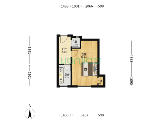 建港里(河西区) 1室0厅1卫 39平方