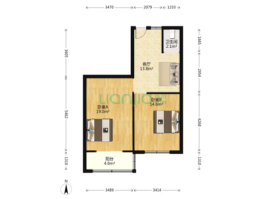 太平巷16号 2室1厅1卫 62平方