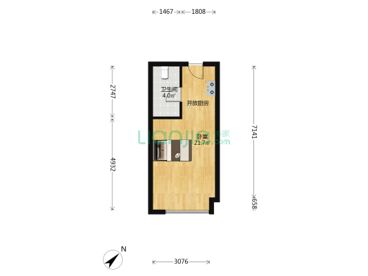 金茂领寓A5 1室0厅1卫 40平方