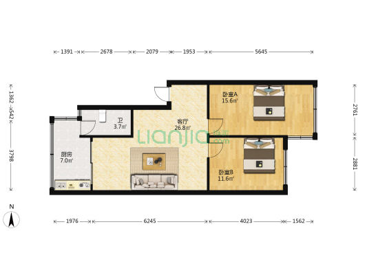 石锦巷10号 2室1厅1卫 75平方