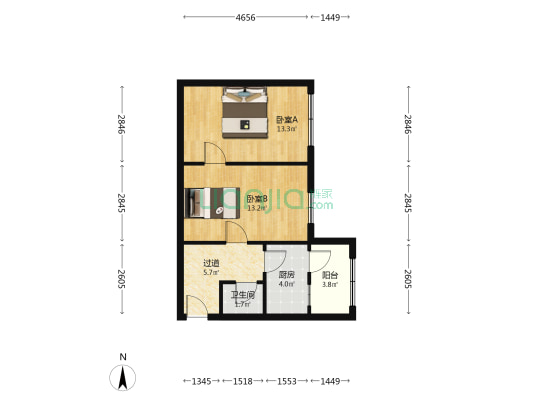 乡里街 2室0厅1卫 52平方