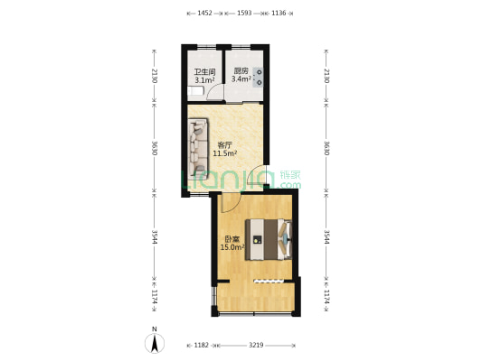 福明家园三期 1室1厅1卫 46平方