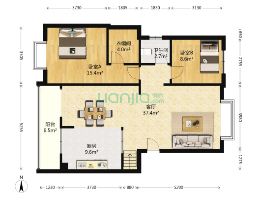 通锦路401号 2室1厅1卫 86平方