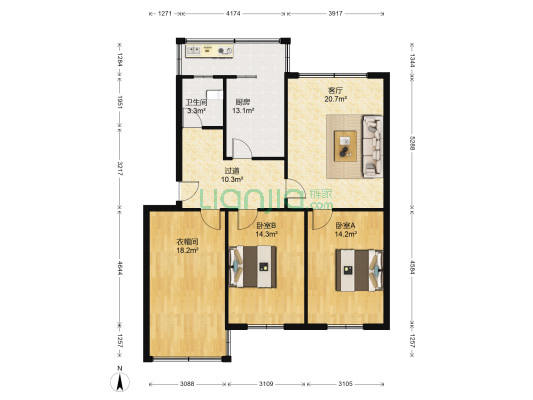 物价局家属楼 2室1厅1卫 112平方