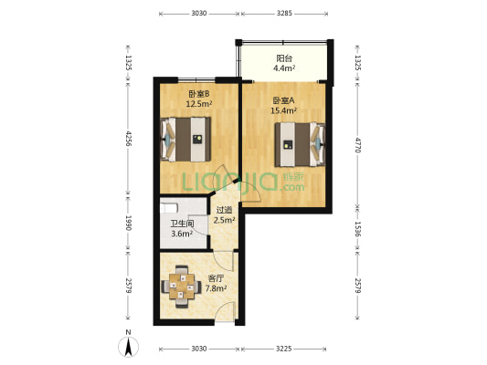 武汉大学书店宿舍 2室1厅1卫 58平方