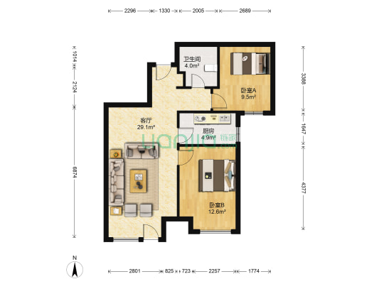 凝香园(英国宫十期) 2室1厅1卫 80平方