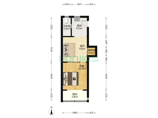 邮局小区 1室1厅1卫 39平方