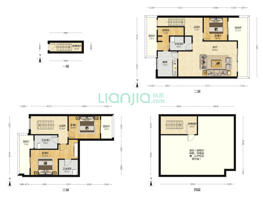 嘉裕国际社区 3室1厅3卫 147平方