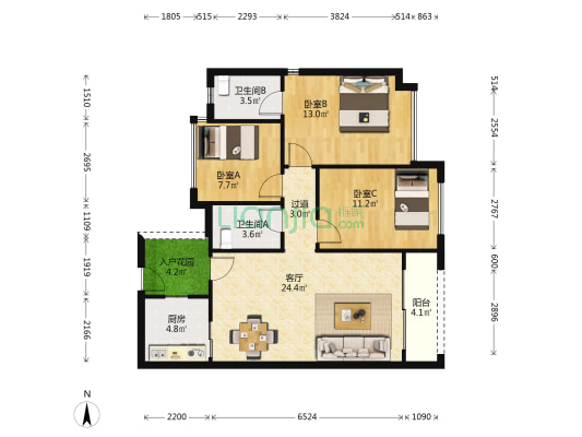 时代幸汇 3室1厅2卫 99平方