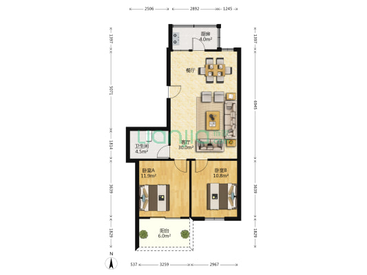 金榜南二路 2室1厅1卫 79平方