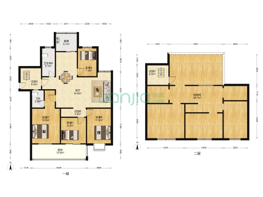 瑞福莱花园 4室1厅2卫 131平方