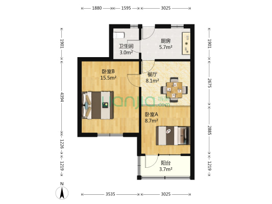 临沂二村 2室1厅1卫 57平方