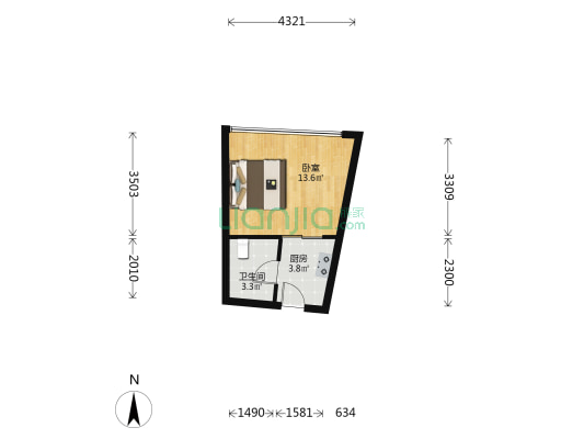 峙山北路249号 1室0厅1卫 38平方