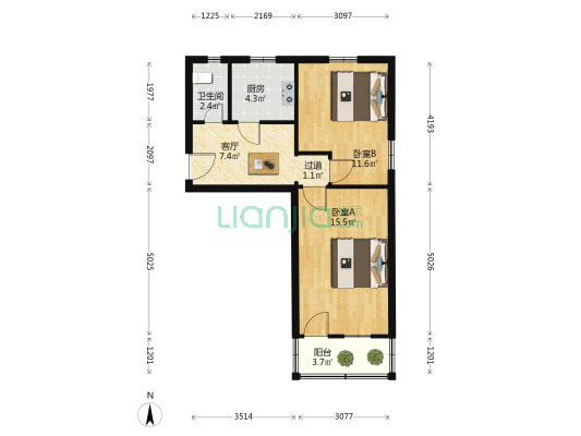 寿春路66号 2室1厅1卫 54平方