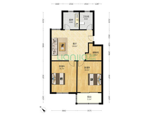 农具新村 2室1厅1卫 92平方