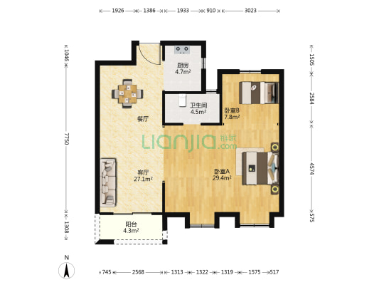 武地融创锦上公馆 2室1厅1卫 101平方