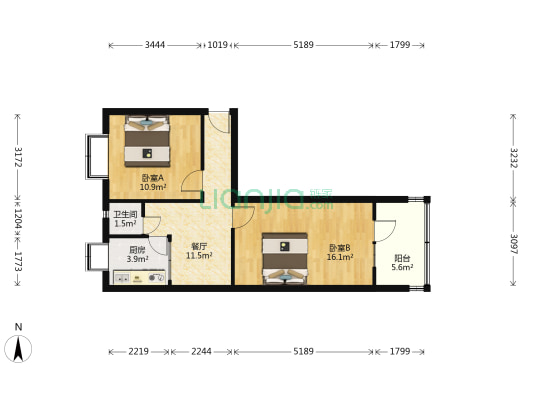 兰州石化有机厂街区兰高阀住宅楼 2室1厅1卫 49平方
