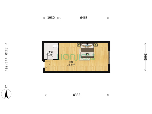 福海阳光 1室0厅1卫 42平方