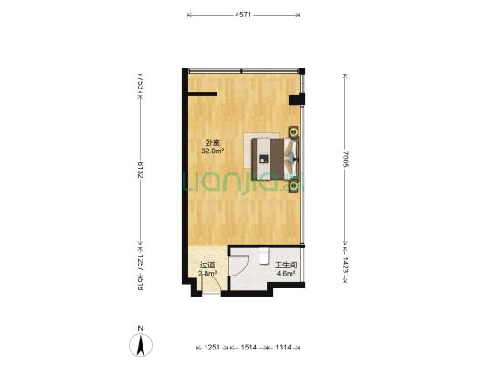 中欧国际大厦 1室0厅1卫 49平方