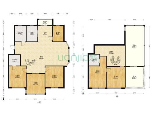 建发公寓 6室2厅3卫 168平方