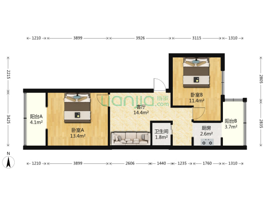 平陆东里 2室1厅1卫 65平方