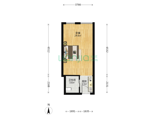 学府印象 1室0厅1卫 49平方