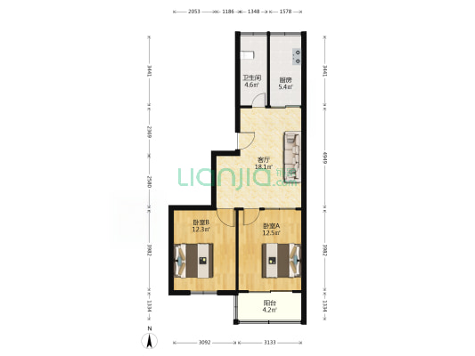 光明巷 2室1厅1卫 62平方