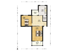 永济秀园 2室1厅 南-保定永济秀园户型图