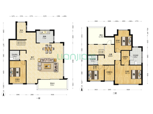首创禧瑞光华 4室1厅3卫 237平方
