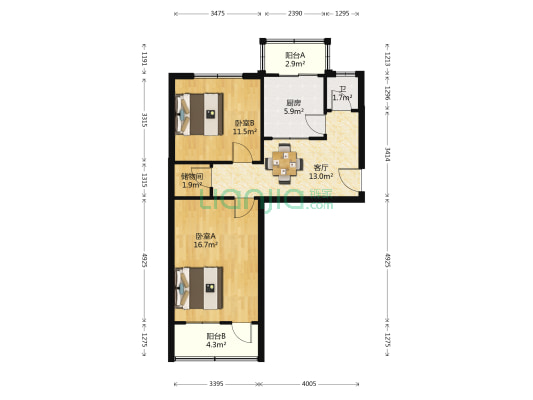 王官庄664号 2室1厅1卫 71平方