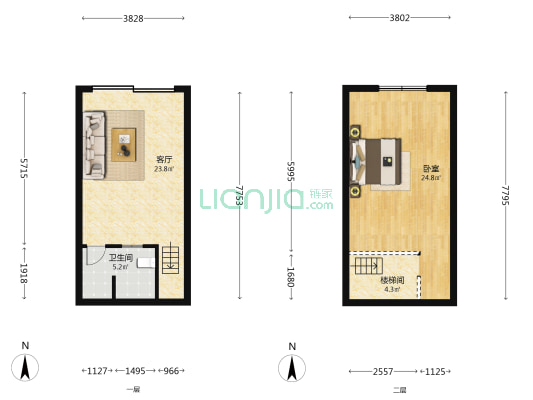 南莲路化工大市场 1室1厅1卫 64平方