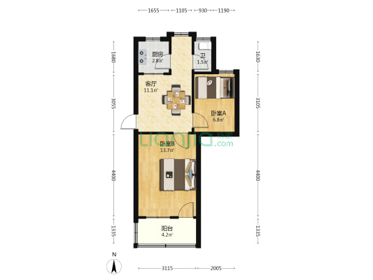 南药弄 2室1厅1卫 48平方