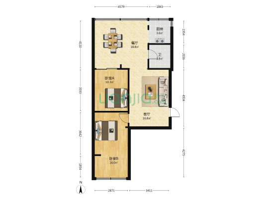 染布巷27号 2室2厅1卫 70平方