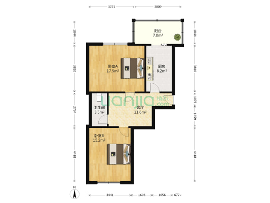 省委党校家属楼 2室1厅1卫 76平方