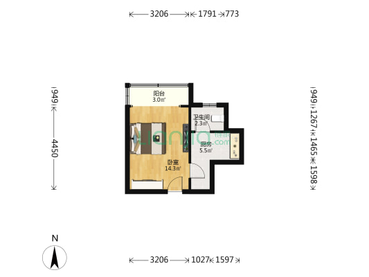 南京西路860弄 1室0厅1卫 33平方