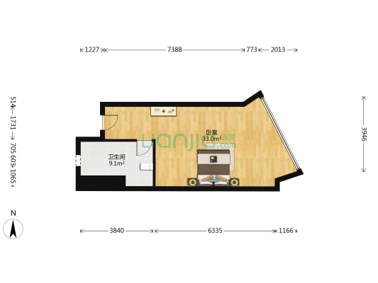 荣正财富广场 1室0厅1卫 69平方