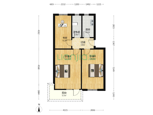 药监局宿舍 3室0厅1卫 68平方