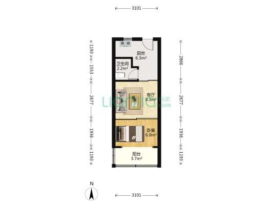 谈家桥路155弄 1室1厅1卫 32平方